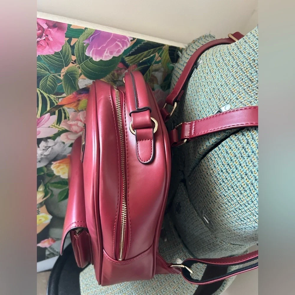 BEIBAOBAO BRICK RED BACKPACK. GORGEOUS COLOR. TOP HANDLE, ADJUSTABLE STRAPS.